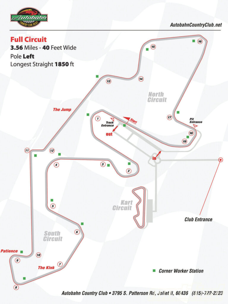 Map of The Autobahn Race Track