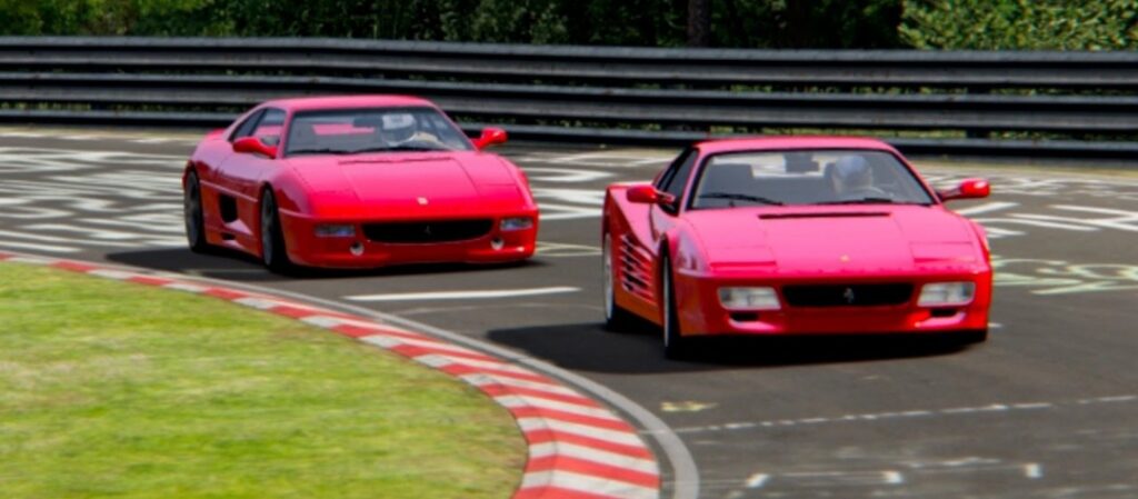 Ferrari Race on Racetrack