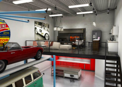 Wheelbase Garage Condodminium with Car Lifts and Mezzanine