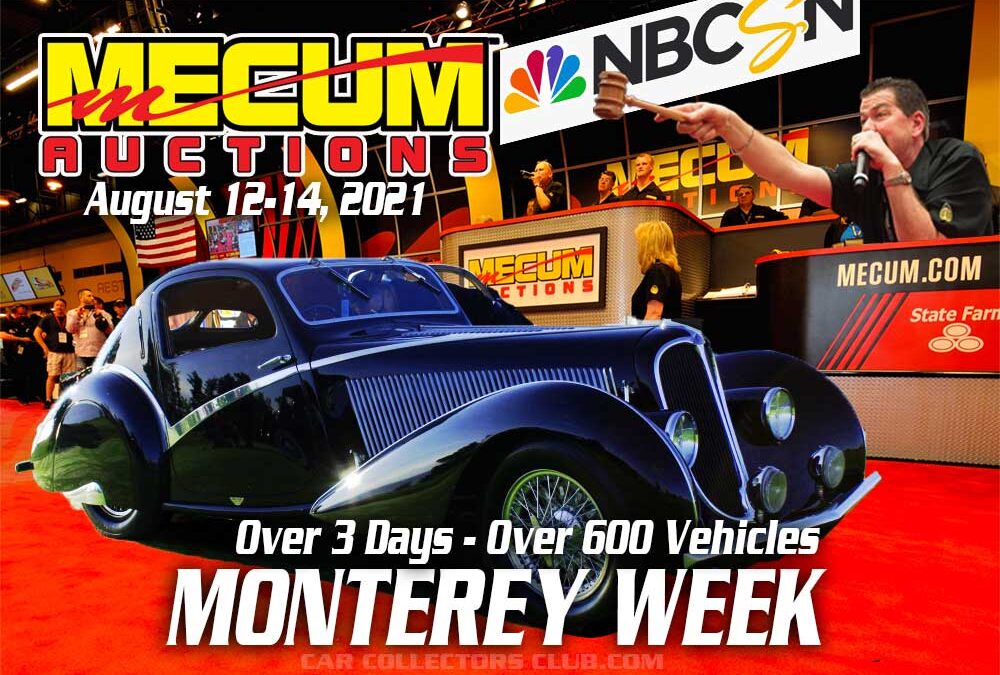 Mecum Auction At Monterey Car Week Selling Over 600 Vehicle & 100 Motorcycles Starting August 12-14, 2021