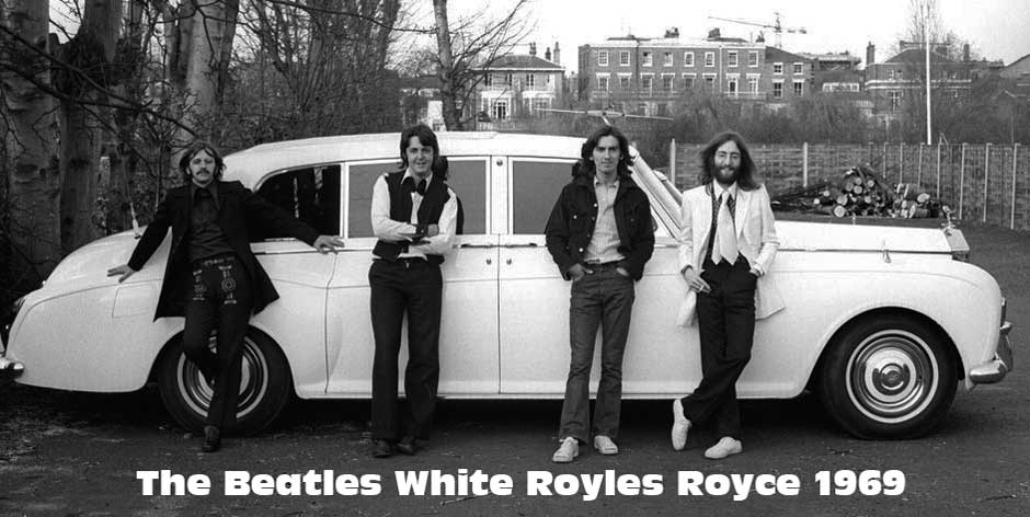 The John Lennnon's Rolls-Royce Phantom V in 1969 with The Beatles.