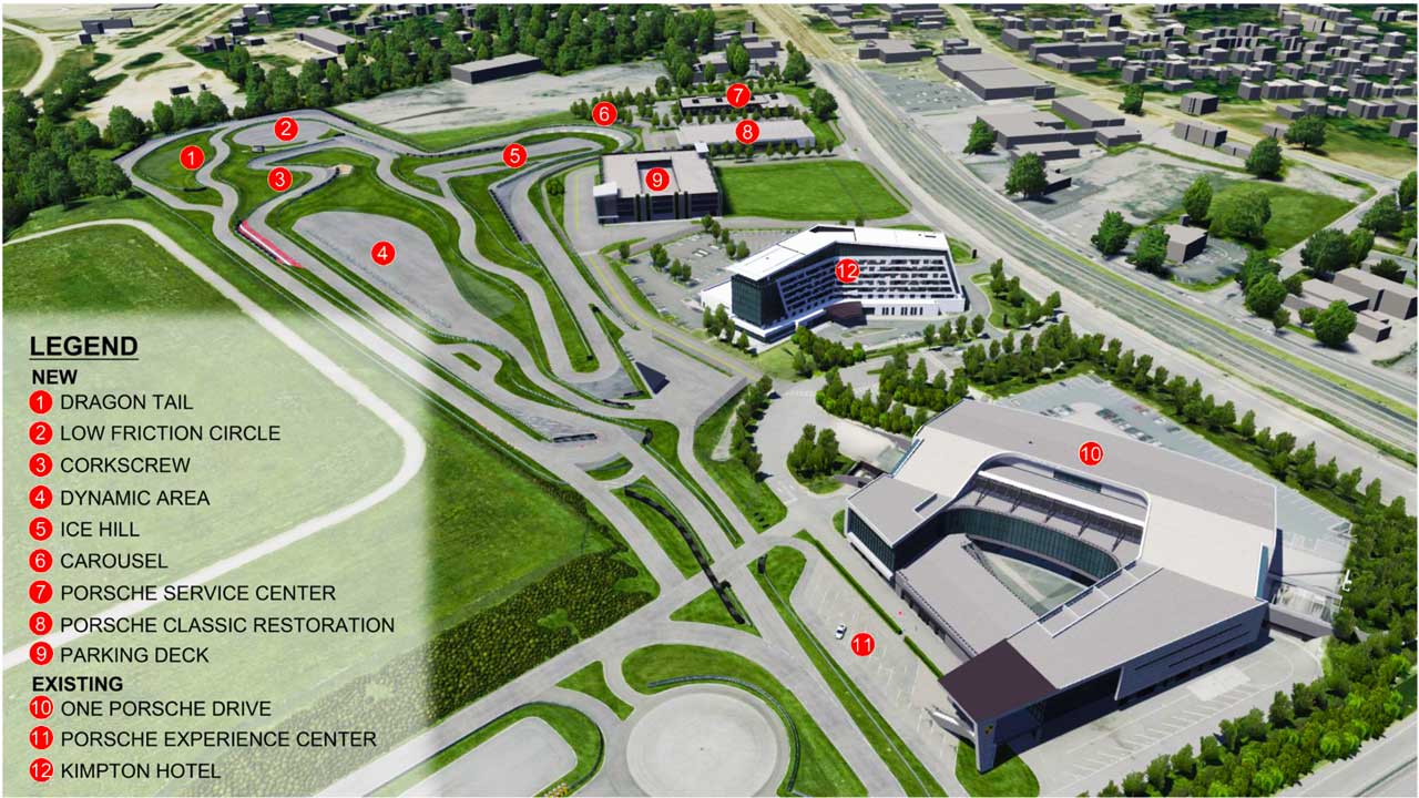 Porsche Experience Center in Atlanta Georgia New Campus Map and Overview