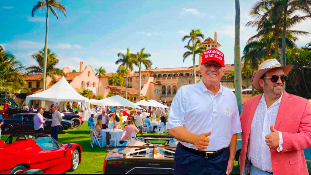 The Palm Event Owner Scott Shrader with President Donald Trump at The Palm Event Car Show at Mar-a-Lago in Palm Beach Florida. 