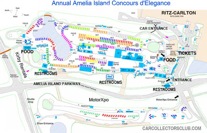 Map of the Amelia-Island Concours Car Show 2022