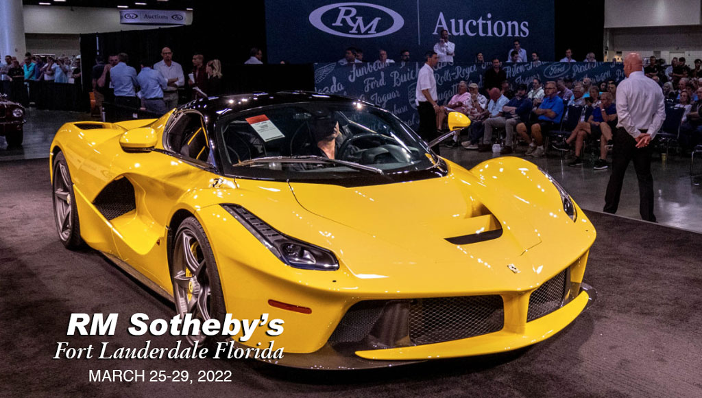 RM Sotheby’s Will Auction Over 350 Collectible Cars At The Fort Lauderdale Convention Center On March 25-26, 2022