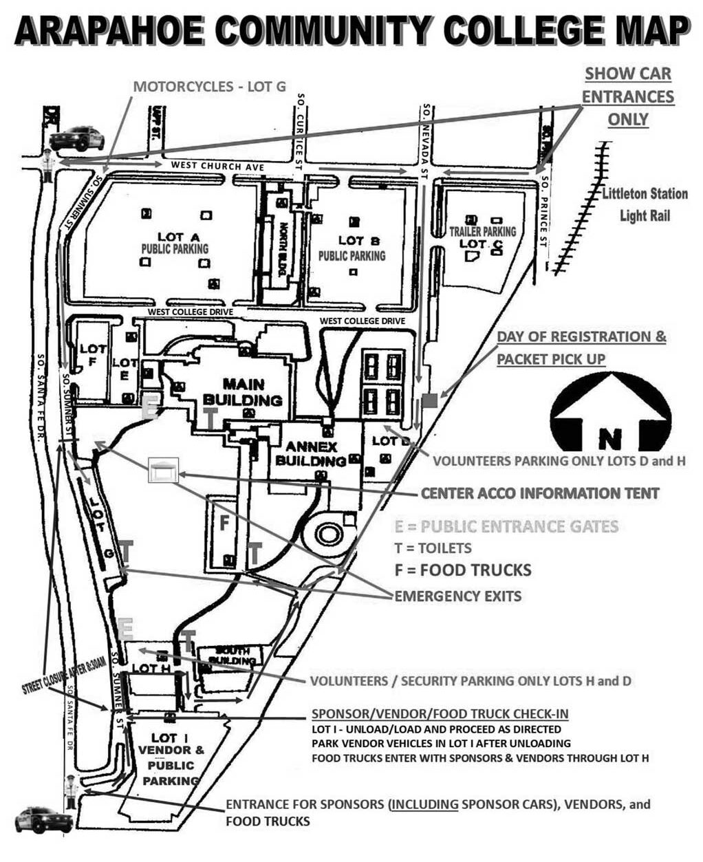 Event and Parking Map of the Colorado Concours and Car Show
