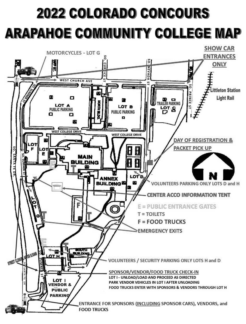 Event and Parking Map of the Colorado Concours and Car Show
