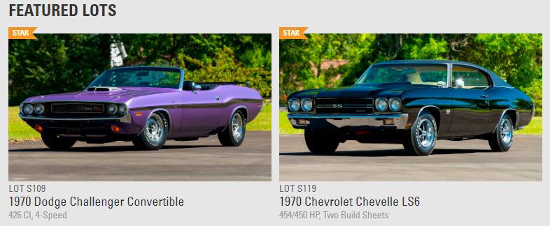 1970 Dodge Challenger and a 1970 Chevrolet Chevelle LS6. 