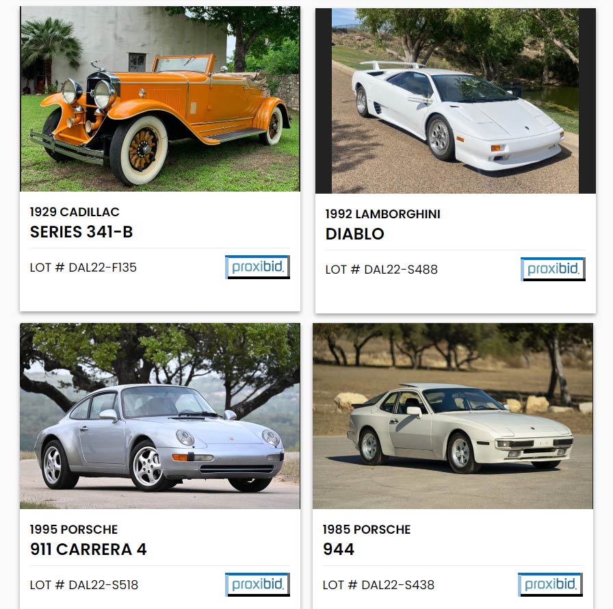For cars for sale at the auction