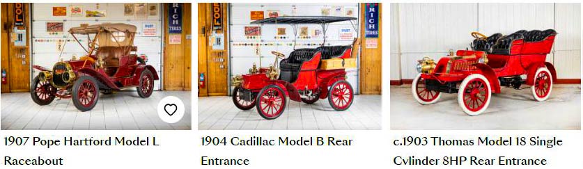 Three antique cars up for auction