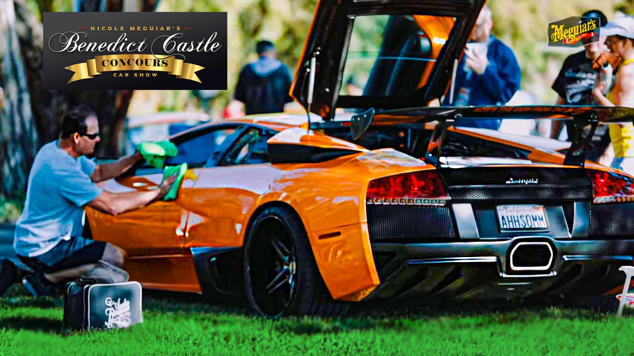 Man polishing Lamborghini Benedict Castle Concours d'Elegance and Car Show