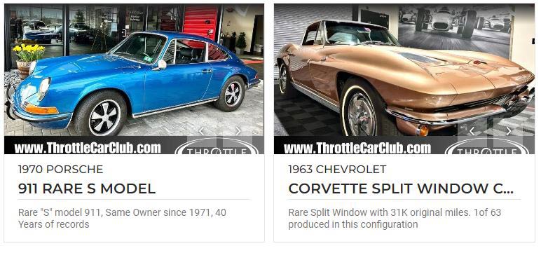 1970 Porsche 911 S and 1963 Chevrolet Corvette Split Window 