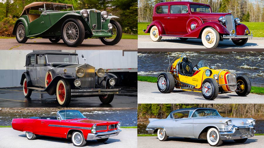 Six of the rare cars for sale at the auction on June 4th, 2023