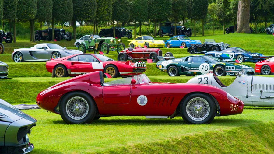50 vintage collectible cars on the heveningham concours grass 