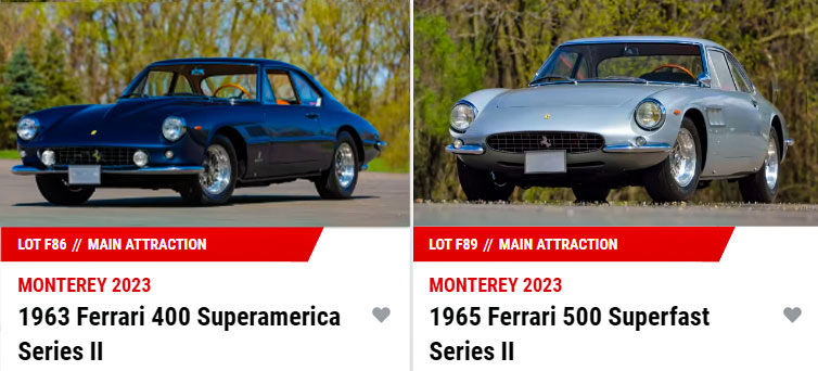 1963 Ferrari 400 Superamerica and a1965 Ferrari 500 Superfast 
