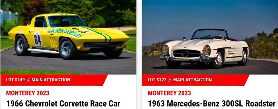 1966 Chevrolet Corvette Race Car and a 1963 Mercedes-Benz 300SL Roadster