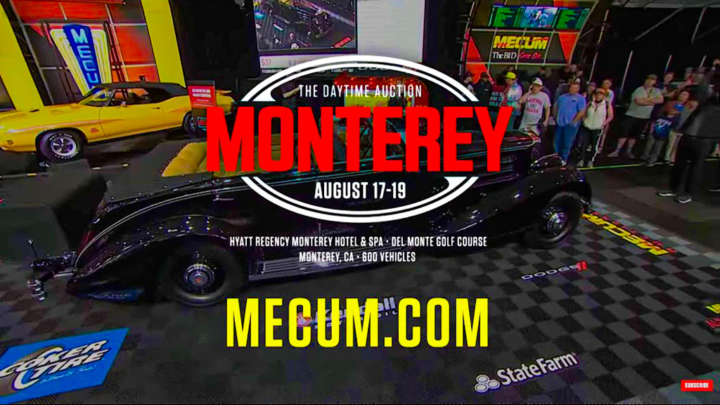 Mecum Auction Be Broadcast Streaming Live Over MotorTrend Broadcast Network August 17-19, 2023.