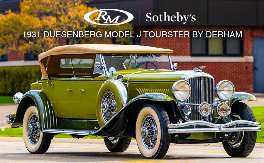 A 1931 Duesenberg Model J Tourster Classic Car by Derham from the Terence E. Adderley Collection