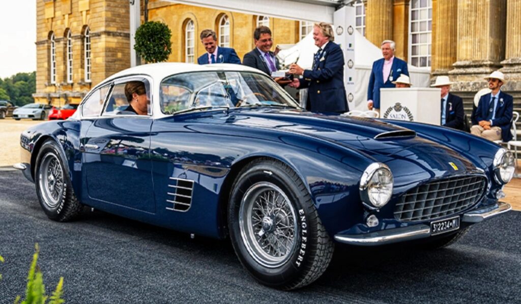 Best of Show at Salon Privé Concouts in 2022. The V12-powered lightweight model has an elegant coachbuilt body with Zagato’s trademark double-bubble roof.