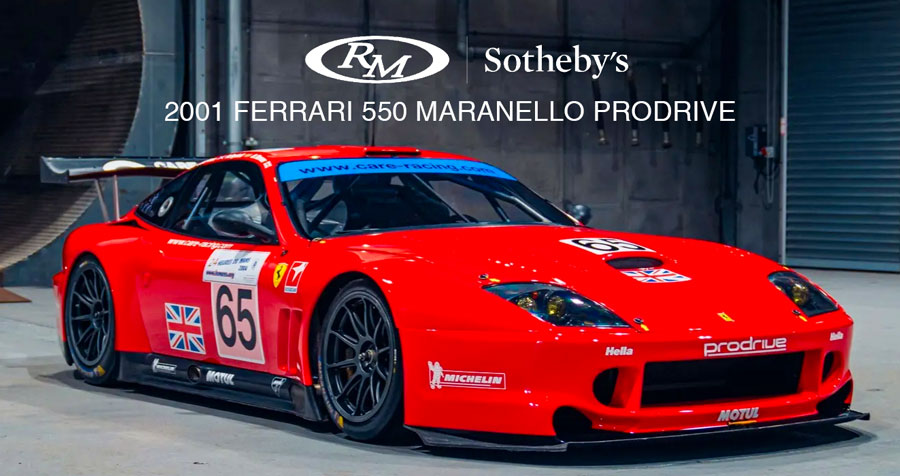 A 2001 Ferrari 550 Maranello Prodrive race car up for auction