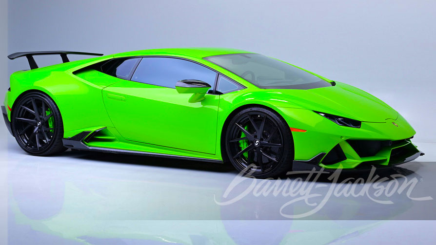 This Verde Mantis Green 2020 Lamborghini Huracan LP640-4 EVO Supercar