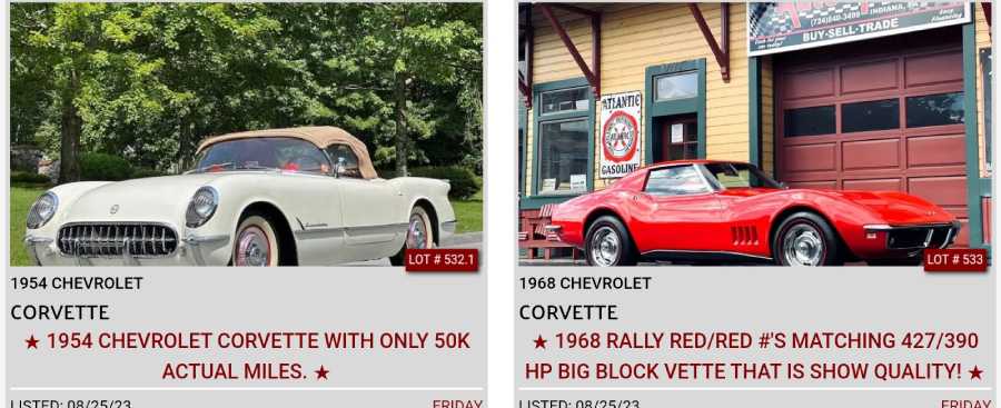 1954 Chevrolet Corvette With Only 50k Actual Miles And A 1968 Rally Red/Red #'s Matching 427/390 Hp Big Block Vette