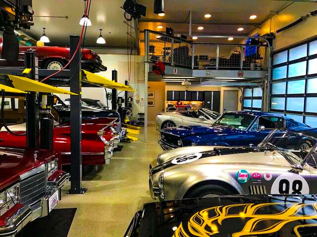 Inside a car condo garage unit with car collection
