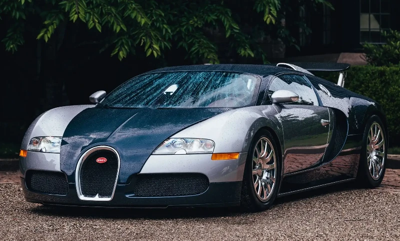 This 2006 Bugatti Veyron 16.4 has a rated top speed of 253 mph and is priced to sell for above $1,500,000 USD