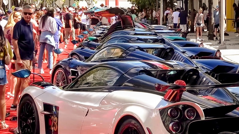 Car show on the red carpets in the Miami Design District