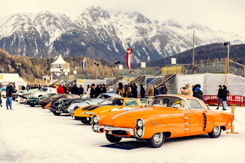 Classic collectors car at the St. Moritz International Concours of Elegance