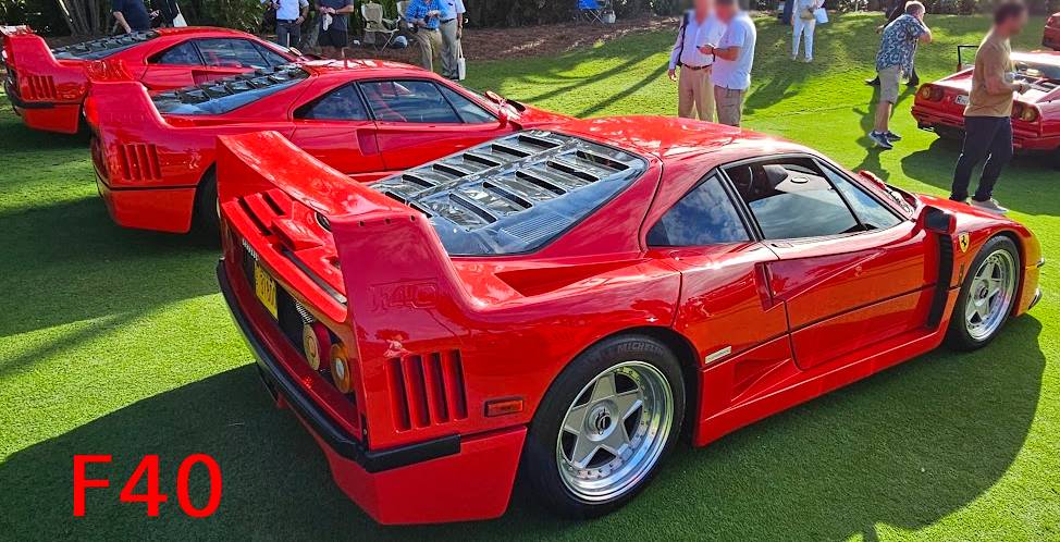 Three Ferrari F40 Supercars