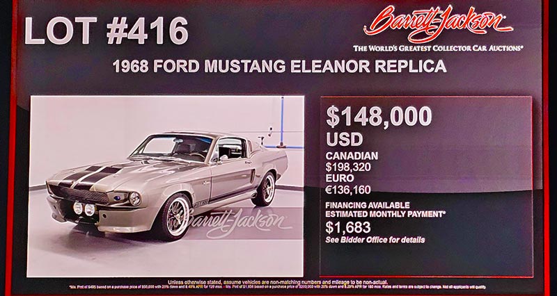 Here is a Ford Mustang "Eleanor Replica"
