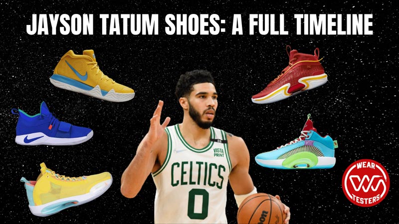 Jayson Tatum with his line of shoes