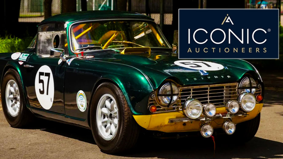 A 1963 Triumph TR4 FIAT at the Iconic Classic Ca Auction At Silverstone Festival