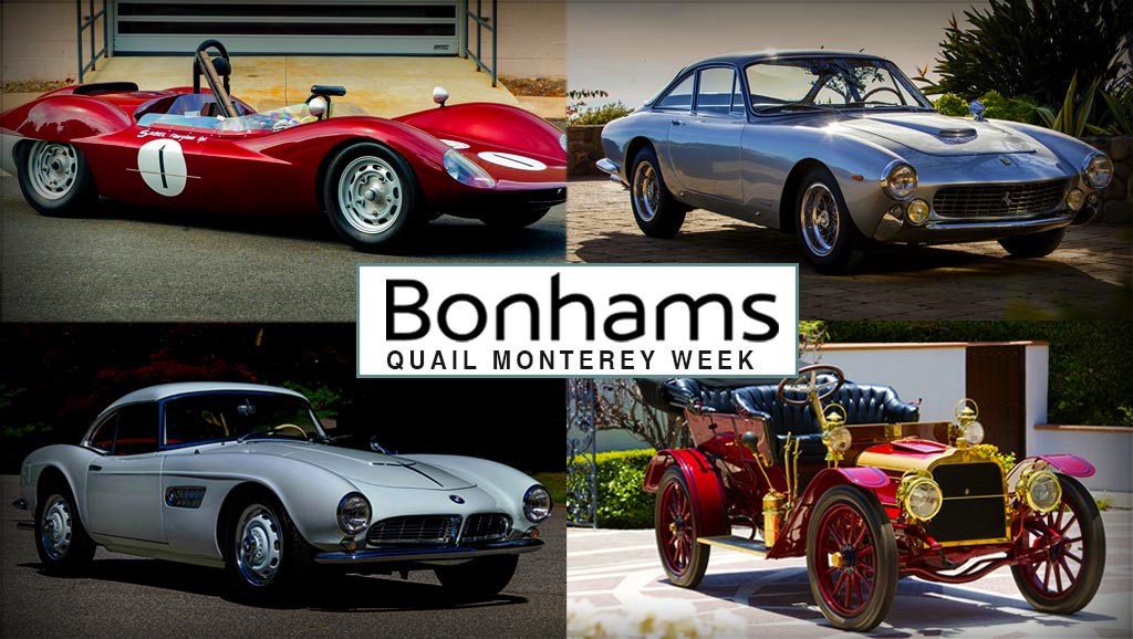 Four collectible car for sale at Quail Bonhams Auction