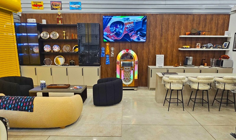 The car club lounge and entertainment center