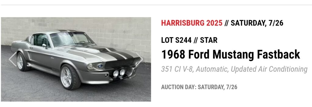 1968 Ford Mustang Fastback 351 CI V-8