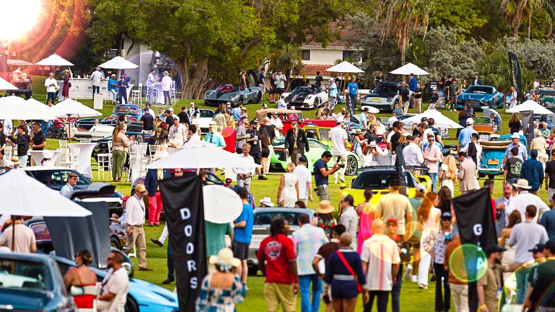 Miami Motorcar Cavalcade Car Show Cars on Display on the golf fairway. 