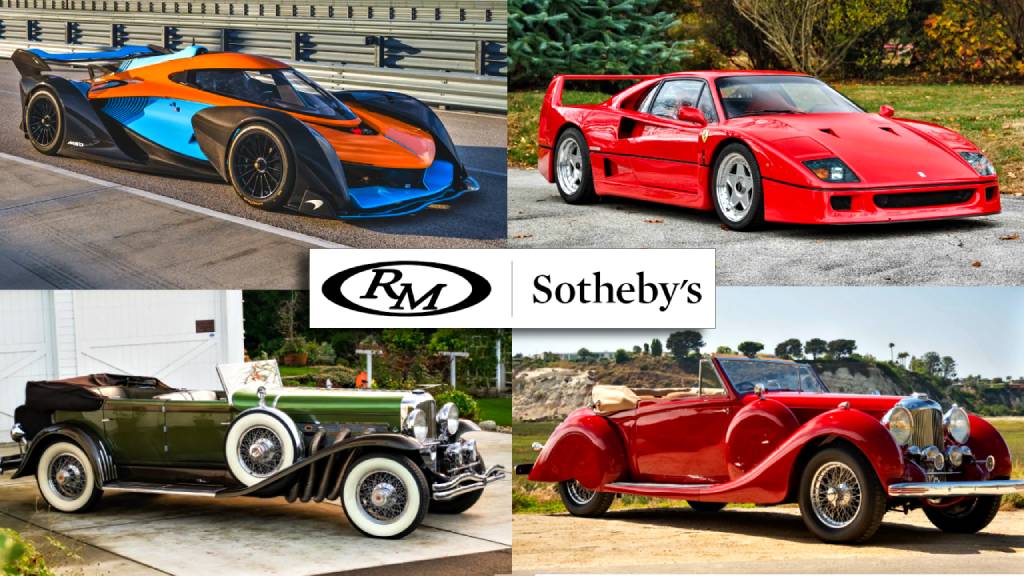 Four highly collectable car displayes for sale at teh RM Sotheby’s Phoenix Arizona Auction at Iconic Biltmore Resort January 23, 2026