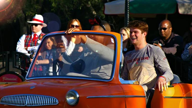 Sam Darnold was celebrating at Disneyland,