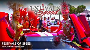 Pretty feathered girls at the Festivals of Speed Winter Park Car Show