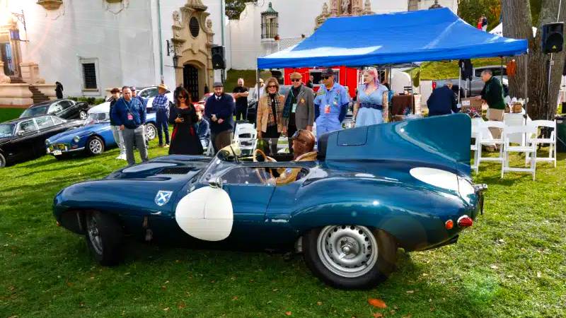 957 Jaguar D-Type on the lawns of the Jaguar Concours d’Elegance