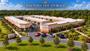 Aerial view of the new Daytona Toy Storage Car Condo and Car Storage
